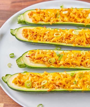 Buffalo Chicken Stuffed Zucchini