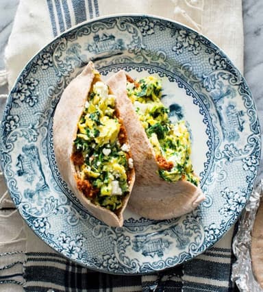 Spanakopita Scrambled Egg Pitas